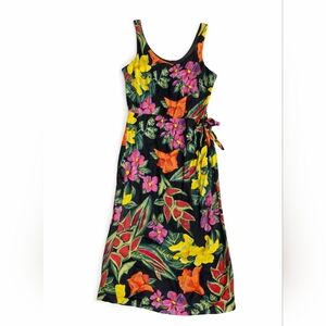 VTG Metropolitan NY tropical floral flowy midi dress size 12
